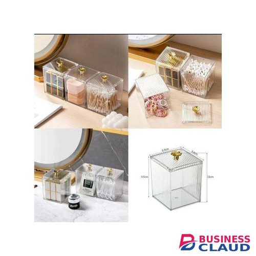 Transparent Acrylic Cotton Swab Storage Box Desktop Dust-Proof Makeup Removal Cotton Lipstick Cosmetics Storage Organization