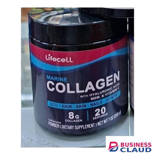 Lifecell Marine Collagen Peptides – with hyaluronic Acid, MSM & Vitamin C for Hair, Skin, Nails & Joints