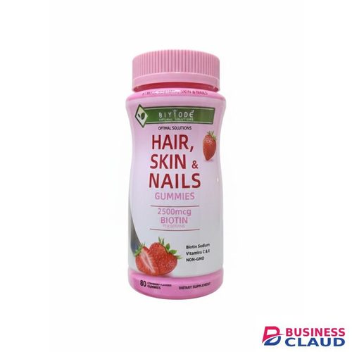BIYODE Hair, Skin & Nails Gummies- 2509mcg Biotin with Vitamin C&E 80 gummies