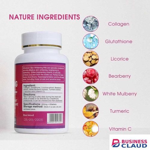 Organic Skin Whing Tablets 8000mg Advanced Blend with Glutathione for Hyper-Pigmentation Care and Skin Lighting