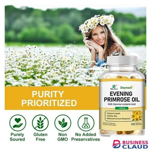Organic Evening Primrose Oil Gummies 1000mg Essential Hormone Balance and Radiant Skin Support for Women's Wellness