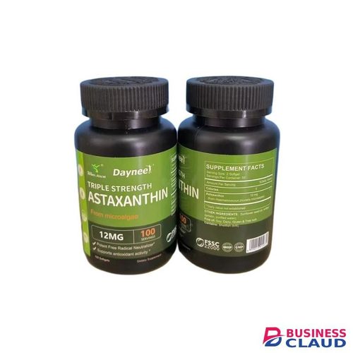 Organic Triple Strength Astaxanthin 12mg – 100 Softgels High Potency Microalgae Antioxidant For Skin Eye Heart And Cellular Protection