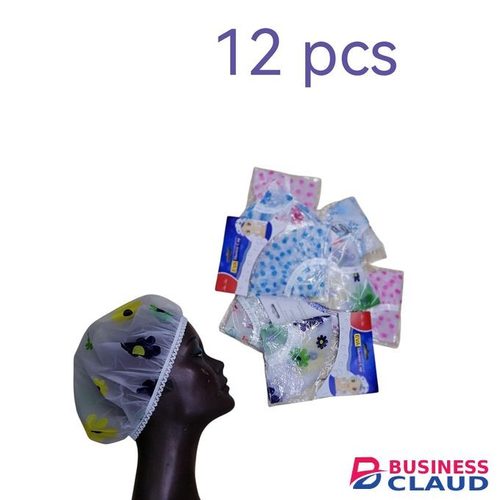 12 pcs Multicolour reusable waterproof shower cap for wamen Eva hair with elastic band large hair protection
