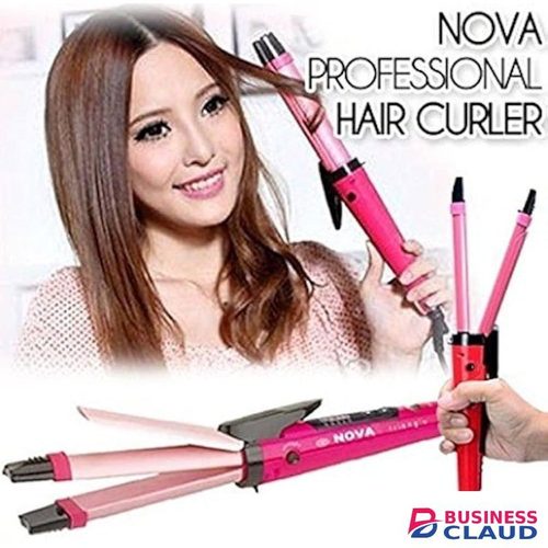 Nova 2 in 1 Hair Straightener and Curler, ceramic plates, fast heating, portable hair styling tool, dual function hair straightener & curling iron, easy-to-use hair curler for women, professional hair styling machine