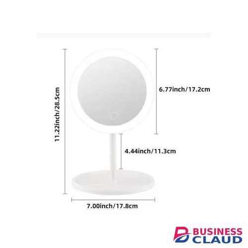 LED Makeup Mirror with Storage Tray â€“ 180Â° Rotating, Stepless Dimming Beauty Mirror with Organizer