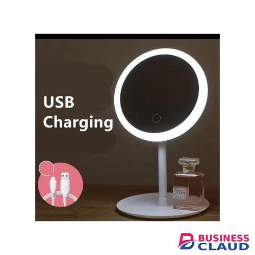 LED Makeup Mirror with Storage Tray â€“ 180Â° Rotating, Stepless Dimming Beauty Mirror with Organizer