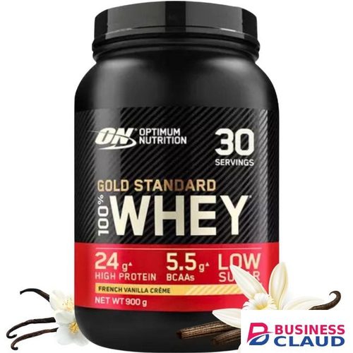 Optimum Nutrition Gold Standard 100% Whey Protein Powder, Muscle Building Supplements With Glutamine and Amino Acids,900g (2LB), French Vanilla Creme Flavour - UK Original with Double Sticker