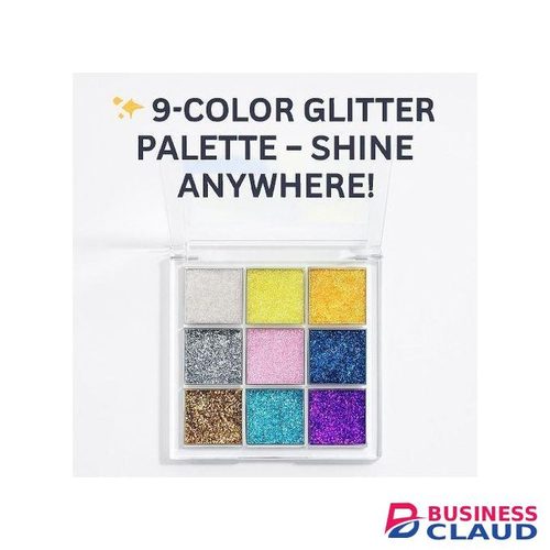 9-Color Glitter Eyeshadow Palette â€“ Long-Lasting Shimmer Makeup for Face, Eyes, Hands & Lips - Professional & Party-Ready Sparkle Kit
