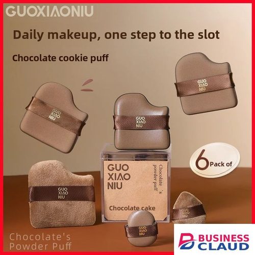 Made 6 Pcs Chocolate Cookie-shaped Makeup Puff/Fond De Teint Powder Puff Réutilisable in 1-hand-and-body-beauty-cream
