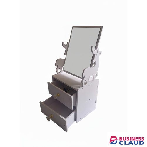 Luxury Wooden Design 2-Drawer Vanity Mirror & Makeup Organizer – Compact Jewellery Storage