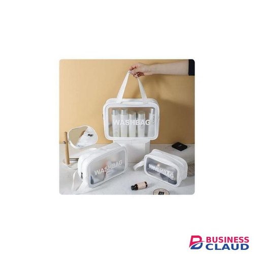 Clear 3Pcs Portable PVC Waterproof Cosmetic Bags
