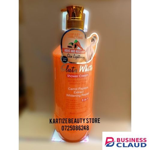 Gluta Salt spa body scrub smooth and clean carrot papaya extra whing repair 5 in 1 shower cream