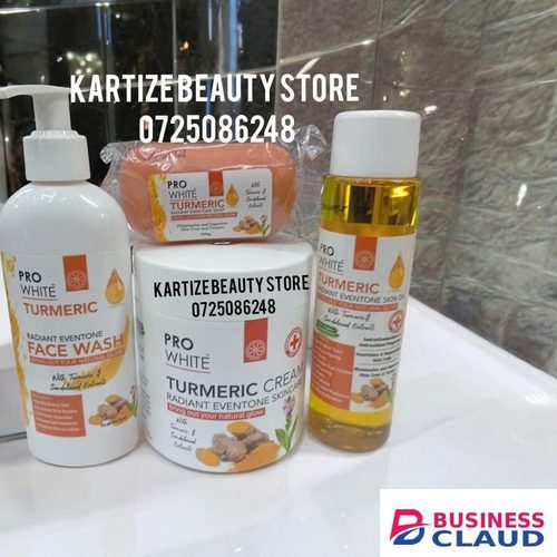 Bright 4 In 1 Pro White Turmeric Radiant Eventone Face Wash + Cream + Soap And Oil