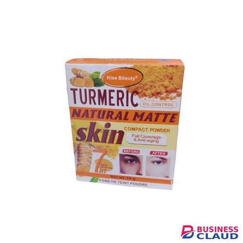Kiss Beauty Turmeric Natural Matte Skin Compact Powder - Oil Control, Full Coverage & Anti-Aging