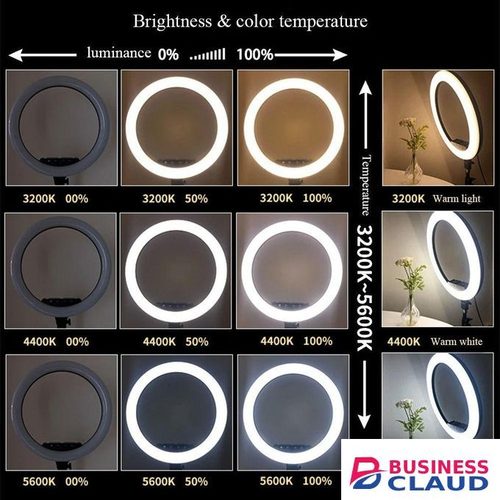 LJJ-45 18-Inch LED Ring Light Kit with Stepless Brightness Control, Stand, and Bluetooth Remote for Content Creators