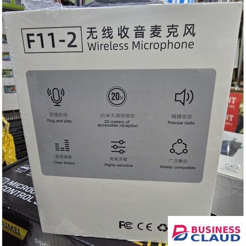 F11-2 Wireless Mic Kit with Dual Lavalier Microphones, Charging Case, and 3-in-1 Compatibility for Creators