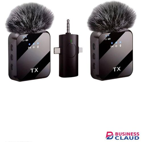 TX F11-2 Wireless Microphone 3-in-1 Kit – Dual Lavalier Mic for iPhone, USB-C & Camera - Content Creators Vlog Mic Kenya