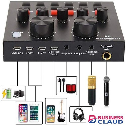 BM-800 Studio Microphone Kit With Live V8 Audio Mixer – Best Budget Condenser Mic For Content Creators & Gamers