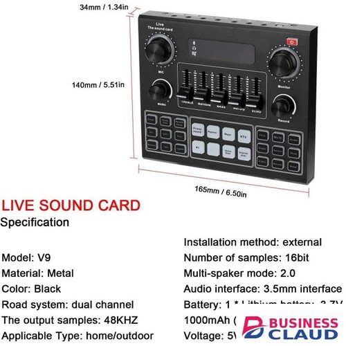 BM800 Condenser Mic + V9 Mixer Kit for YouTube and TikTok Creators