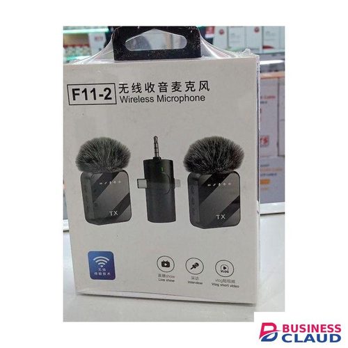 F11-2 Wireless Microphone 3-in-1 Kit – Dual Lavalier Mic for iPhone, USB-C & Camera - Content Creators Vlog Mic Kenya