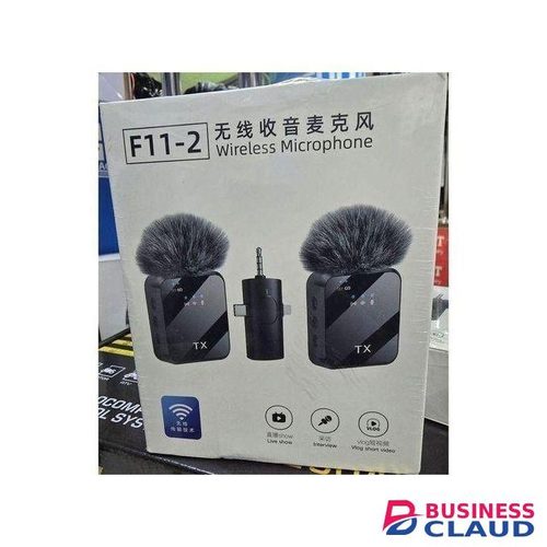 F11-2 Wireless Microphone 3-in-1 Kit – Dual Lavalier Mic for iPhone, USB-C & Camera - Content Creators Vlog Mic Kenya in 1-kit-dual-lavalier-mic-for-iphone-usb-c-camera-content-creators-vlog-mic-kenya