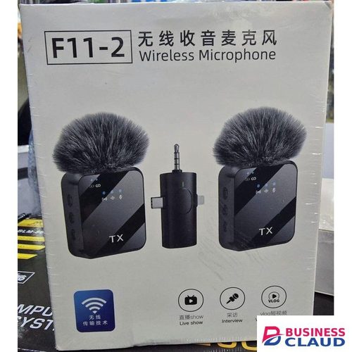 F11-2 Professional Wireless Mic Kit For YouTube Creators, TikTok Influencers, And Online Instructors – Dual Mic Set Included