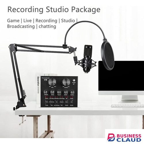 BM800 V8 Podcast Kit with Condenser Mic and Effects Mixer for Creators