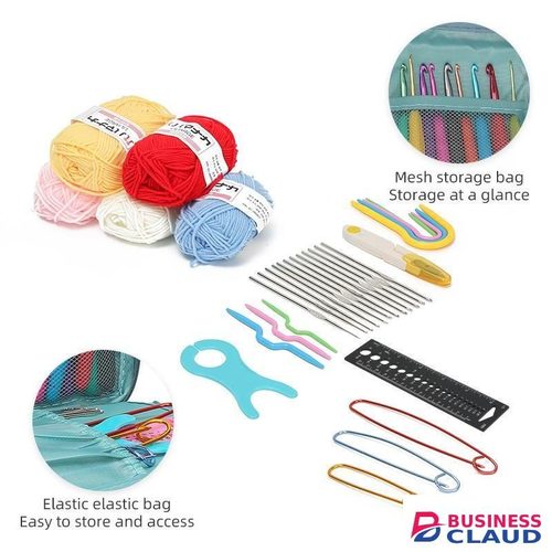 Homarom New 58-Piece Crochet Set Complete DIY Beginner's DIY Crochet Kit Portable Knitting Tools