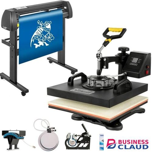 Combo Branding Business Startup Kit :8 in 1 Heat Press 38"x38" Vinyl Cutter Plotter Machine
