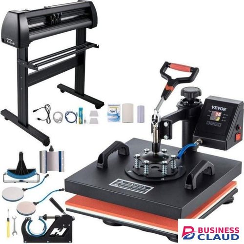 Professional All-in-One Branding Kit Ideal for Small Businesses & Creative Startups 8-in-1 Heat Press Machine (12"x15") + 2 Feet Vinyl Cutter Plotter