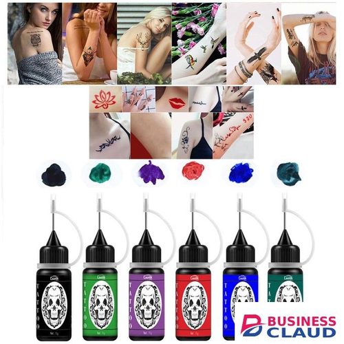 CrazyLife 6pcs Temporary Tattoo Kit Freehand Ink Henna Semi Permanent Tattoo Gel Free Tattoo Bee Wax DIY Set