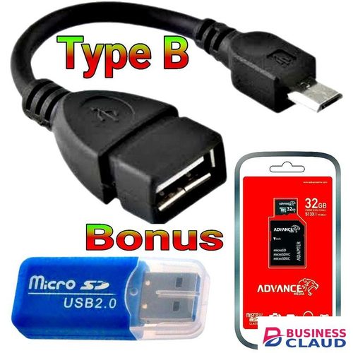 Otg Connect Kit Type B OTG Cable // 32 GB Advance Memory Card// Memory Card Reader