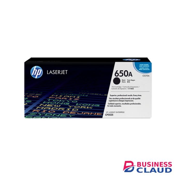HP 650A Black LaserJet Toner Cartridge (CE270A)