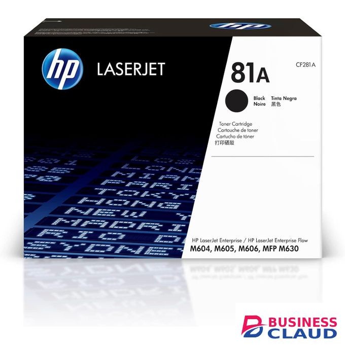 HP 81A Black Toner Cartridge, Works with LaserJet Enterprise M604, M605, M606 Series, LaserJet Enterprise MFP M630 Series - CF281A