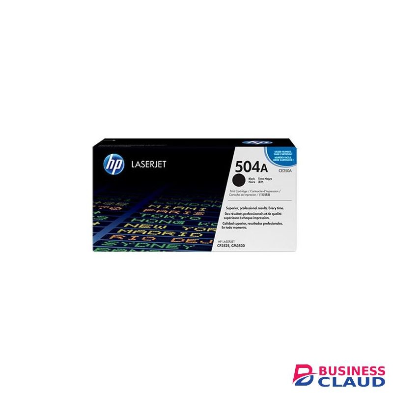 HP 504A Black LaserJet Toner Cartridge (CE250A)