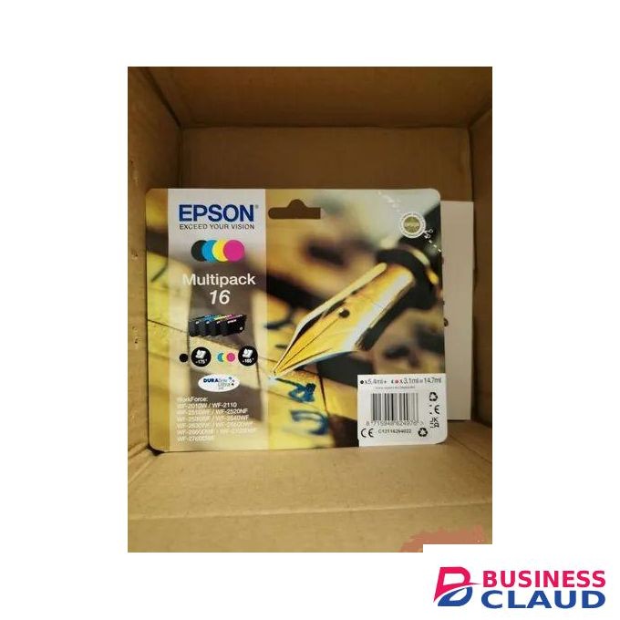 Epson 16 Pen & Crossword Genuine Multipack, 4-colours Ink Cartridges, DURABrite Ultra Ink