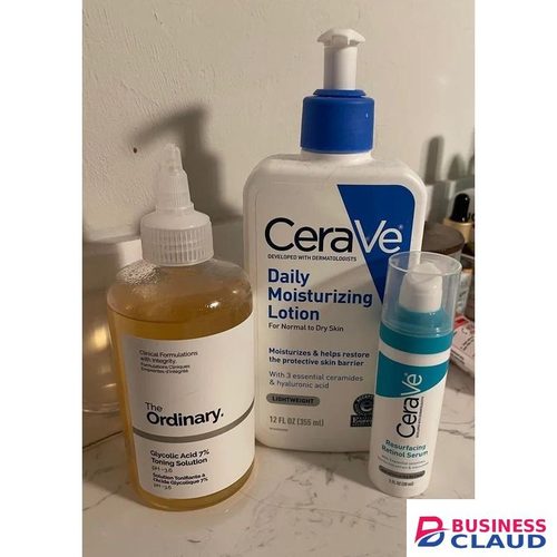 The Ordinary Glycolic Acid 7% Toning Solution + Ceravee Moisturizing Lotion + Ceravee Resurfacing Retinol Serum – Skincare Combo