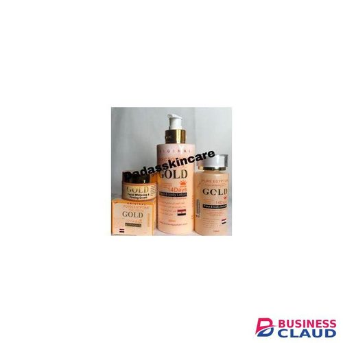 Pure Egyptian 3pcs Gold Super Brightening Lotion Set,face Cream, Serum
