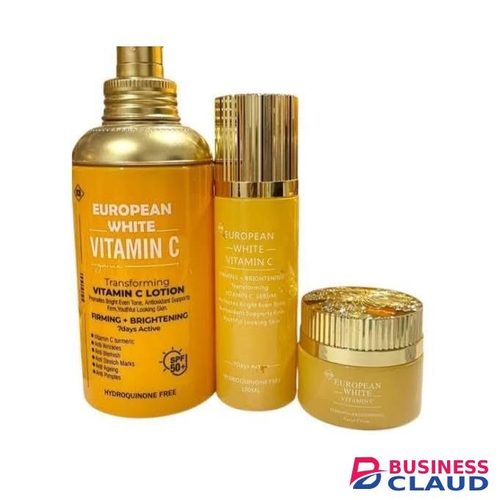 European Chocolate White Vitamin C Body Lotion, Serum and Face Cream