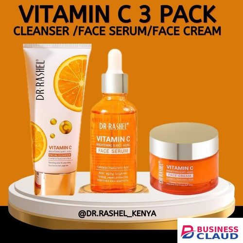 DR RASHEL Vitamin C 3-in-1 Skincare Set – Cleanser, Face Serum & Face Cream