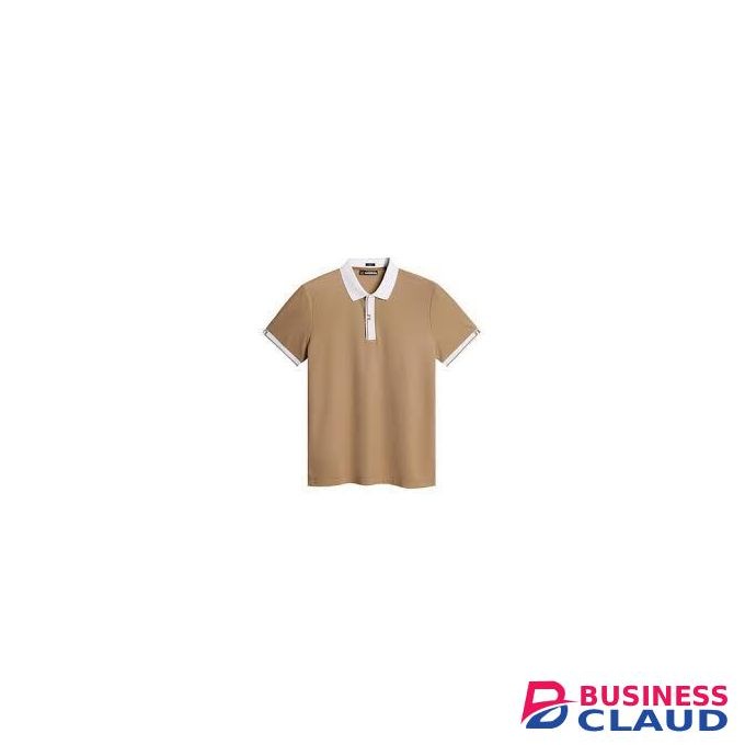 Classic Cotton Polo Shirt Beige & White Trim