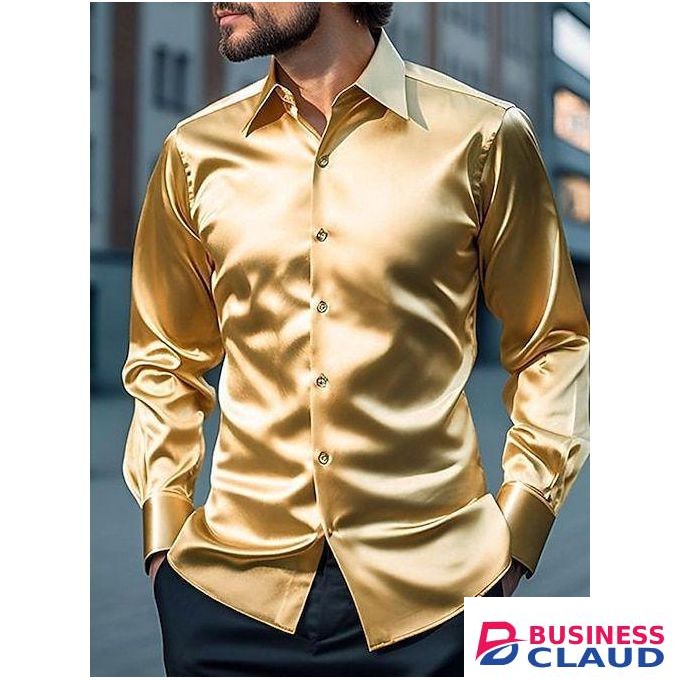 Men's Stylish Silk Button Down Shirt