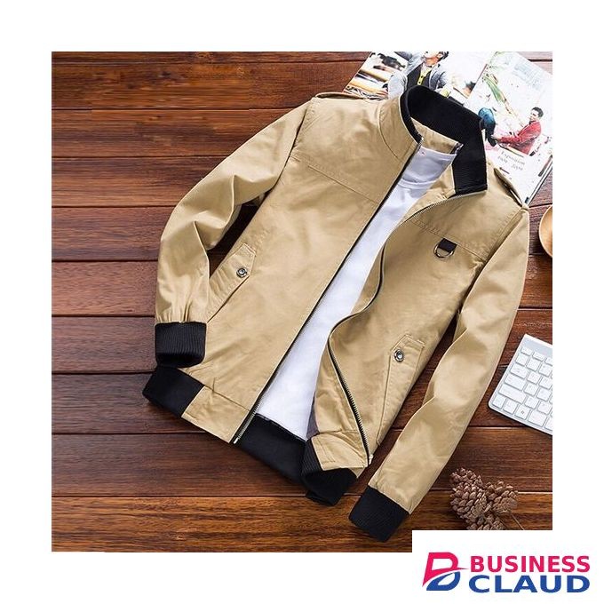 Chest Ring Stand Collar Bomber Jacket Without T-shirt