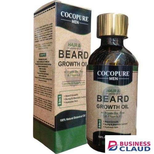 COCOPURE Men Hair & Beard Growth Oil With Argan, Tea Tree & Vitamin E