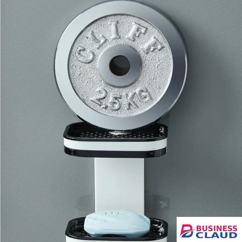 Wall Mounted Double Layer Soap Dish Punch-Free Drawer Draining Holder