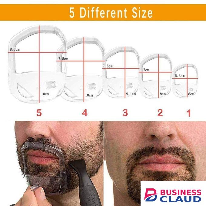 Beard Shaper Goatee Mustache Grooming Tool Face Hair Styling Template for Man - Transparent - 5 PCS/Set (Transparent)