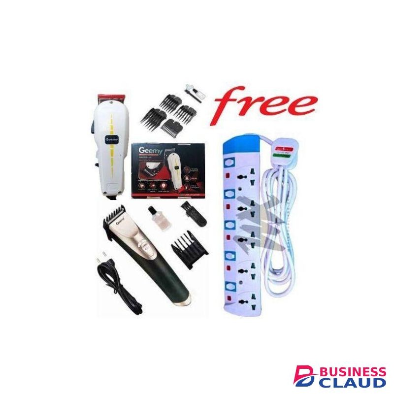 Geemy BEST PROFESSIONAL ELECTRIC HAIR SHAVING KINYOZI MACHINE + FREE CORDLESS RECHARGEABLE SCHOOL CUT SHAVER TRIMMER & 5-WAY POWER EXTENSION CABLE – IDEAL FOR KINYOZI BUSINESS, HOME USE, STUDENTS, AND ADULTS