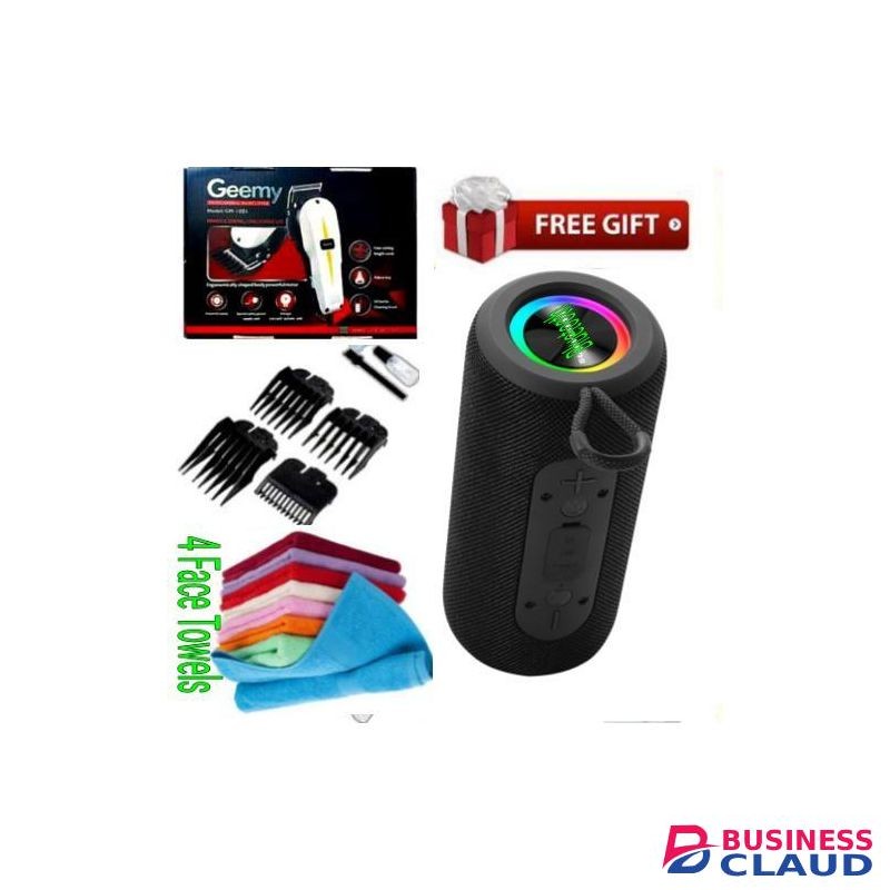Geemy Affordable Barber Shaving Machine-Kinyozi // Shaver // Kinyozi // Best Kinyozi + Bluetooth Speaker + Face Towels