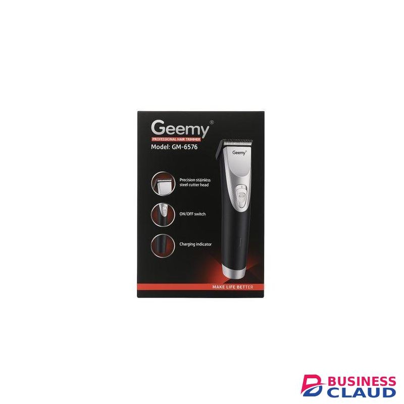 Geemy GM-6576 Professional Hair Trimmer – Stainless Steel Blade, Rechargeable, Easy Grooming Cordless Shaver