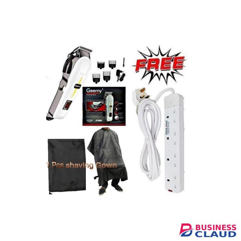 Geemy Rechargeable 6008 Professional Cordless/Wireless Hair Clipper /Shaving Machine-Kinyozi + Free 4 Way Power Extension Cable & Shaving